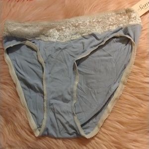 NWT SOMA.Embraceable Lace High Leg Size Small Eventide Lunar Foil Blue